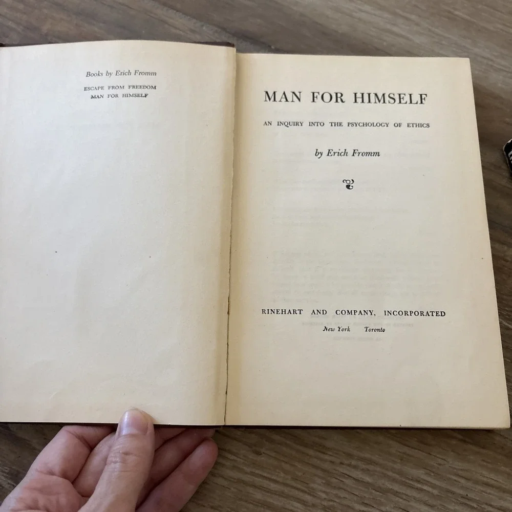 Man for Himself An Inquiry‎ Into the Psychology of Ethics First Edition 1947